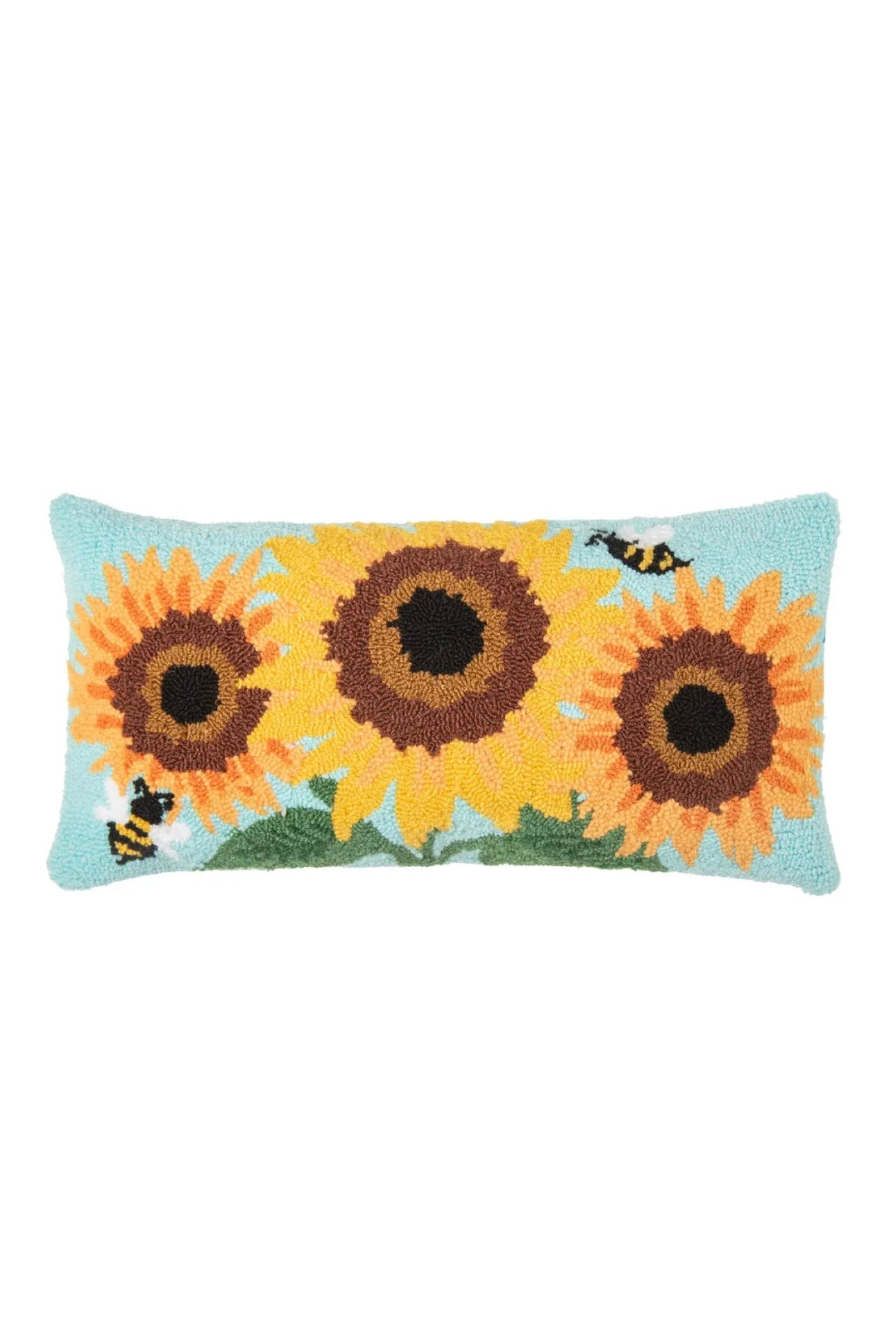 Sunflowers + Bees | Hooked Pillow
